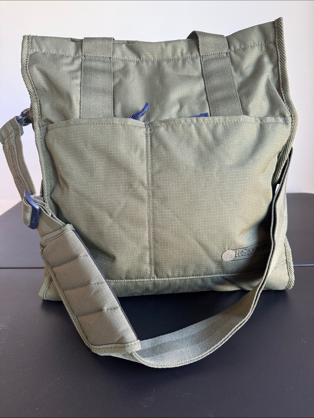Lesportsac Olive Tote Messenger Bag with Padded Strap